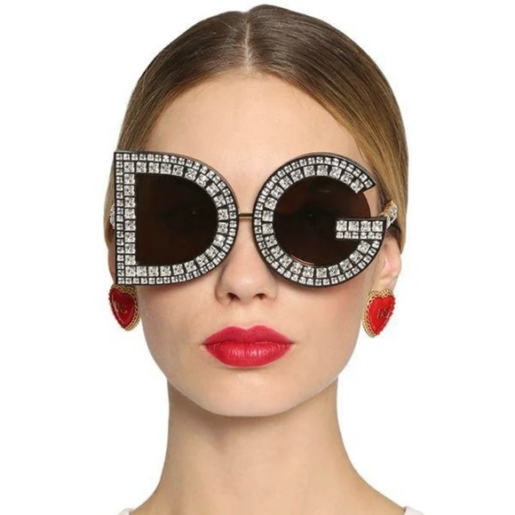 Dolce & Gabbana Accessories - New! RUNWAY Dolce & Gabbana Metallic DG Crystals Embellished Sunglasses